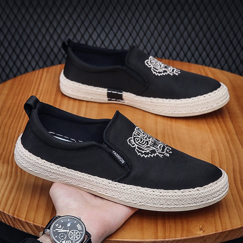 Men'S Shoes Loafers Casual - Siyah nefes alabilen ayakkabılar adam için