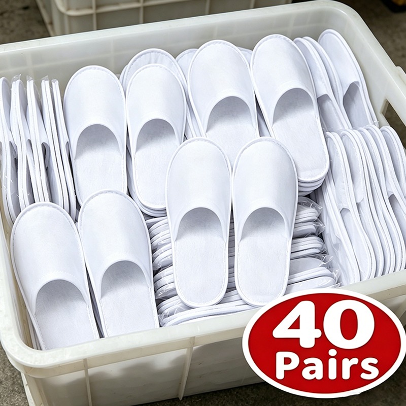 Men Shoes 2026 - 40 çift 2026 beyaz otel terliği