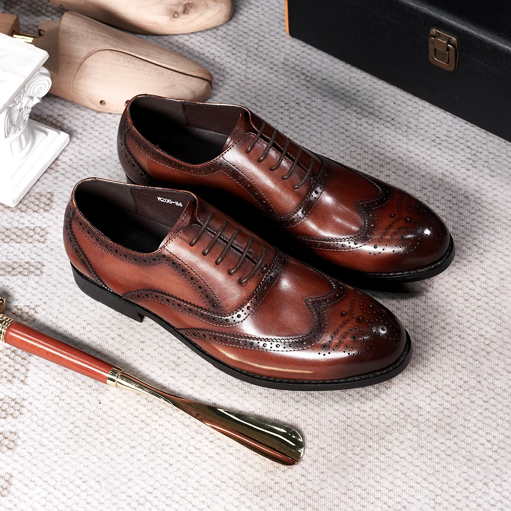Monk Strap Shoe - Brogue Tarzı erkek Oxfords Hakiki Deri