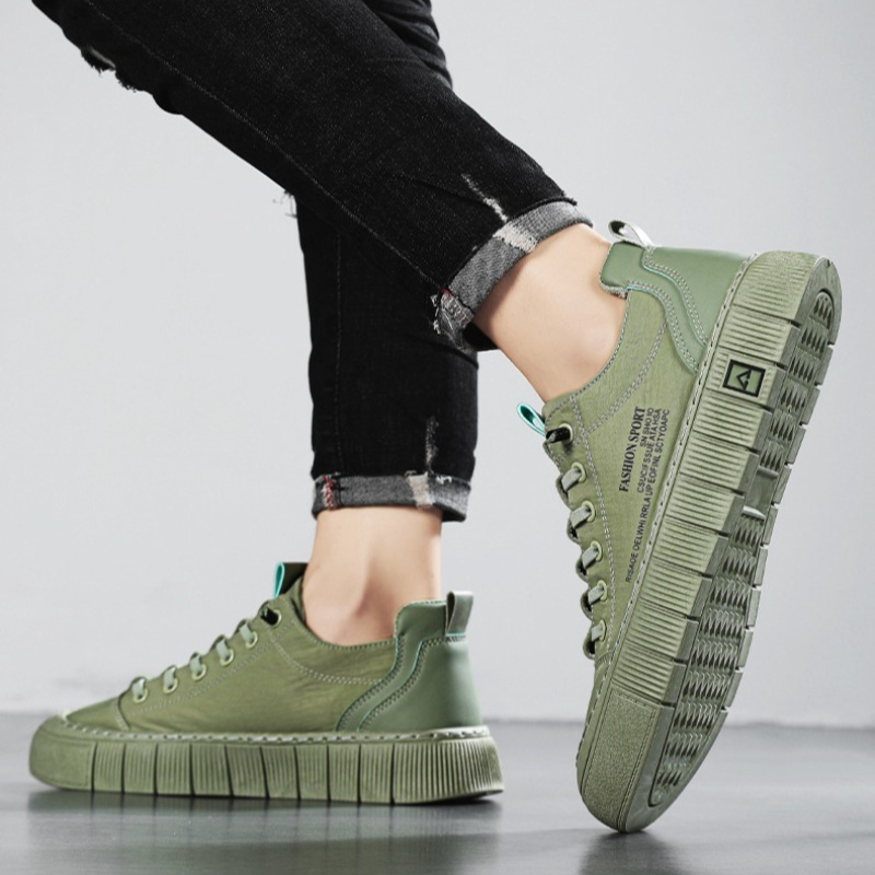 Men'S Shoes With Toes - Erkek Kalın Tabanlı Düşük Bilekli Kanvas
