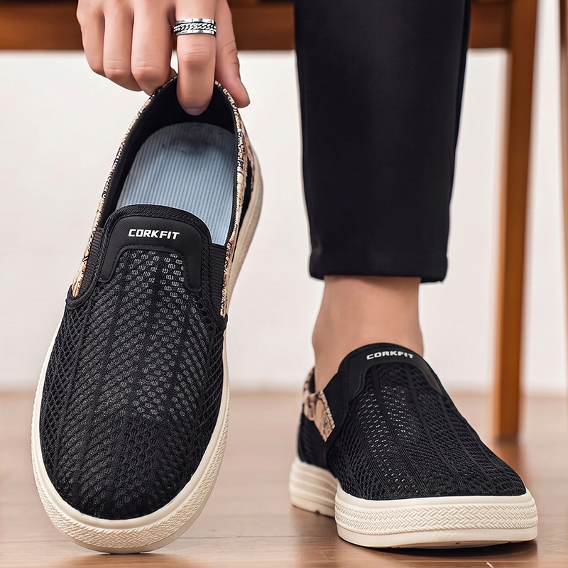 Men'S Shoes With Toes - Yazlık erkek delikli file terlikler nefes