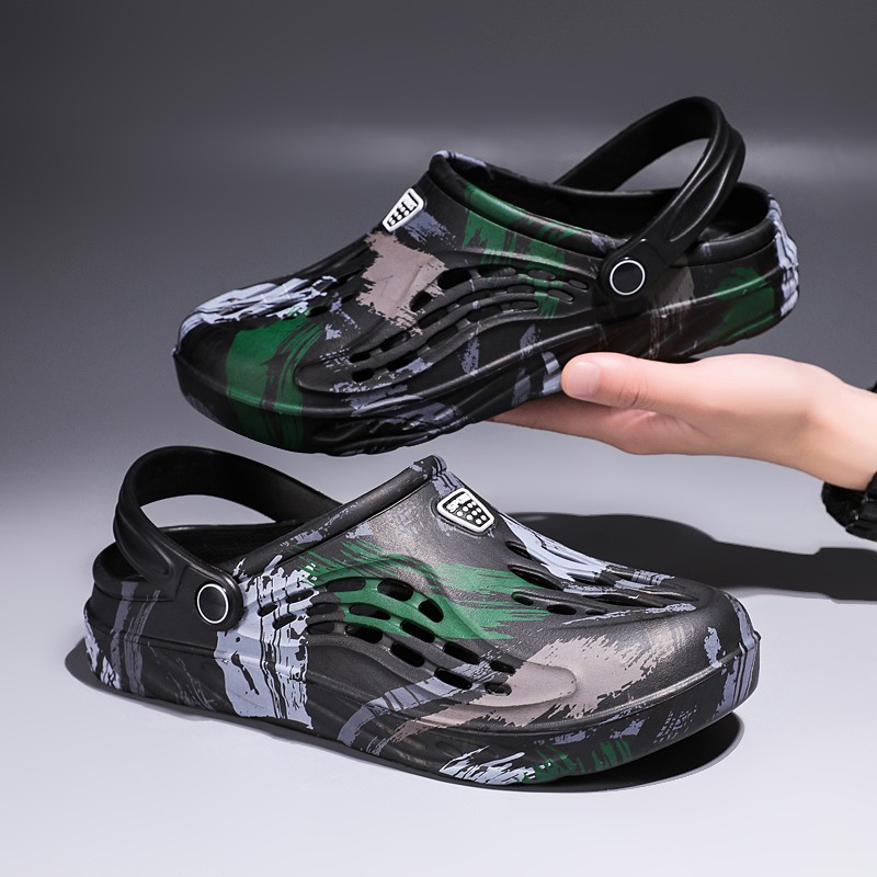 Men'S Shoes Crocs - Erkek Yaz Kamuflaj Graffiti Sandalet Bahçe