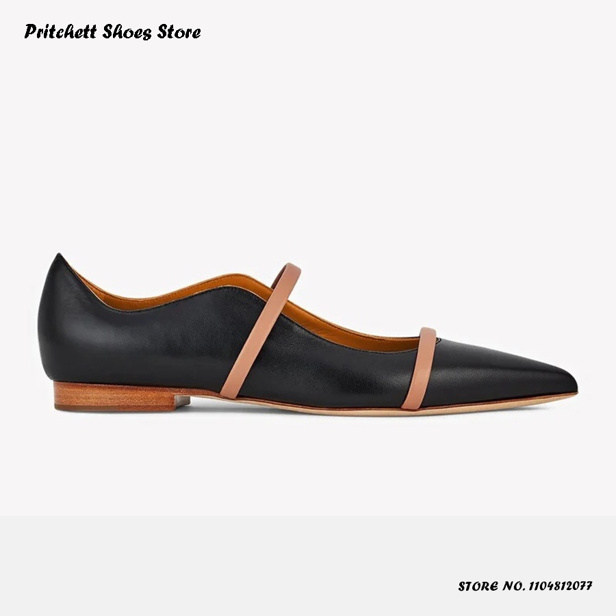 Kadın Çift Bantlı Deri Bale Ba - Men'S Shoes With Toes incelemesi ve fiyatı